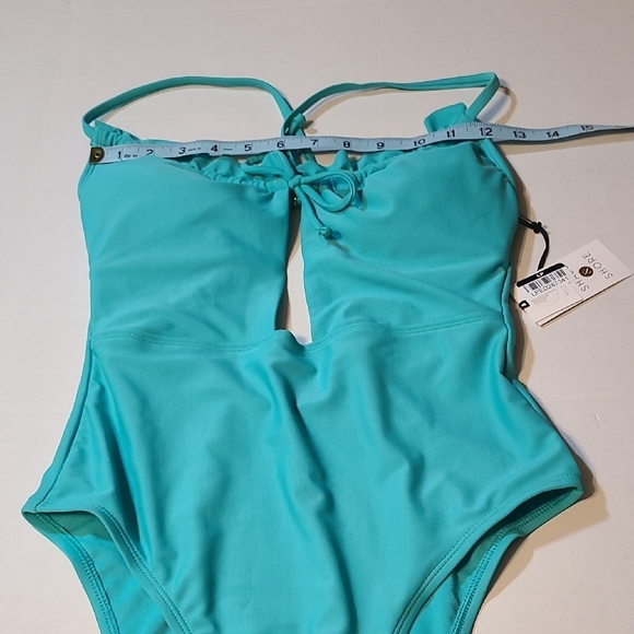 Shade & Shore Womens Teal One-Piece Swimsuit XS Keyhole Adjustable Straps NWT - Picture 6 of 10